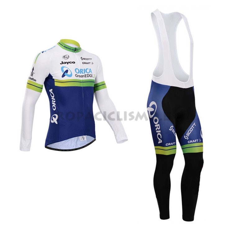 2014 Maillot GreenEDGE tirantes mangas largas azul